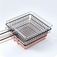 Nouveau panier à frites en fer avec poignée, mini passoire créative en maille pour la présentation des aliments sur le bureau