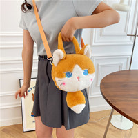 Sac bandoulière en peluche mignon en forme de petit renard, vente en gros du fabricant, portefeuille jouet animal en peluche chat, cadeau pour petite amie