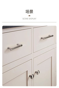 Zinc Alloy Modern Bright <b>Silver</b> <b>Drawer</b> Handle for Cabinet Kitchen Wardrobe Dresser Bedroom Living Room Bathroom Hotel & School - Product Image 6