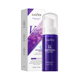 Hot OEM ODM sadoer tùy chỉnh V34 làm trắng răng Tím Mousse chăm sóc răng miệng loại bỏ răng vàng vết bẩn bạc hà làm trắng kem đánh răng - Product Image 1
