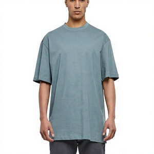เสื้อยืดโอเวอร์ไซส์ทรงคลาสสิกขายดีสำหรับผู้ชาย ไหล่ตก ผ้าเจอร์ซีย์คอตตอน 100% 240 GSM รับผลิตแบบ OEM ขายส่งโดยตรง - Product Image 2