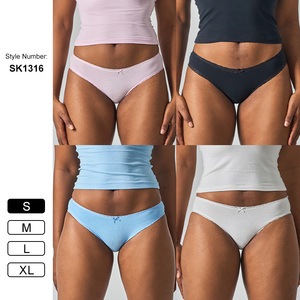 SK1316 Bragas Sexys de Algodón y Elastano con <span class=keywords><strong>Encaje</strong></span> Estilo Francés para Mujer, de Tiro Medio, con Diseño Antibacteriano y Transpirable - Product Image 1