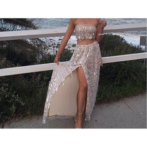 Abito beige con paillettes - Product Image 4