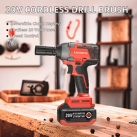 Perceuse sans fil 20V avec moteur sans balais, mandrin réversible, boîtier en nylon, poignée en caoutchouc, vitesse variable et alimentation par batterie