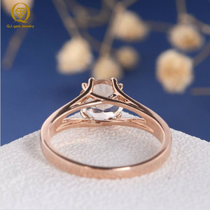 Anillo de Diamantes de Corte Redondo de Diseño Original para Mujer, Oro de 18K, Diamante Cultivado en Laboratorio, Color D, Certificado IGI, Alta Claridad, Personalizado, para Uso Diario - Product Image 3
