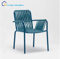 Chaise de jardin en rotin PE empilable et portable, respirante, imperméable, avec structure en aluminium antirouille, pour cuisine, hôtel, restaurant