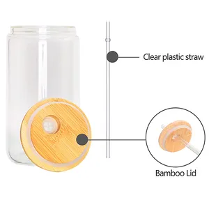 <strong>Wholesale</strong> Custom 16 Oz Pre Drilled <strong>Snow</strong> <strong>Globe</strong> Sublimation Mug Beer Glasses Can Shaped Glass With Lid 16Oz - Product Image 1