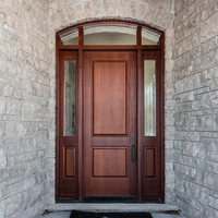 Portes d'entrée en bois de haute qualité avec insert en verre, portes doubles en bois pour maison, fournisseur d'usine en Chine