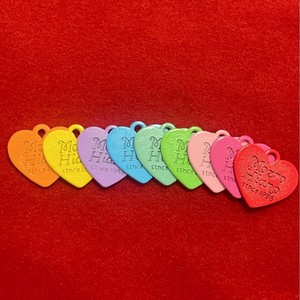 Porte-clés pendentif cœur en alliage de zinc coloré, texte anglais couleur bonbon, double face, accessoire de voiture, usage public - Product Image 3