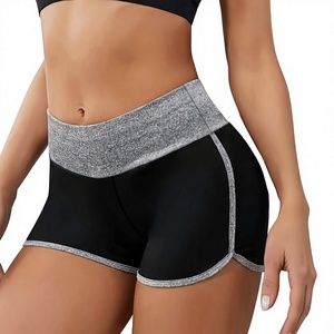 Women's High Waist Black Knitted 95% Cotton Customize Brand Elastic Waist Regular Fit Breathable Sporty Shorts Made Bangladesh - Product Image 1