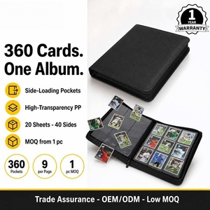 FUXI Porte-cartes de visite et de collection à 12 pochettes en PU, album à fermeture éclair à pages fixes pour Yu-Gi-Oh, TCG et cartes sportives, album de cartes - Product Image 1