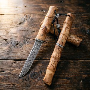 <span class=keywords><strong>Couteau</strong></span> à lame fixe en acier Damas avec étui et boîte cadeau, idéal pour offrir, collectionner, chasser, camper, faire de la randonnée et pêcher - Product Image 5