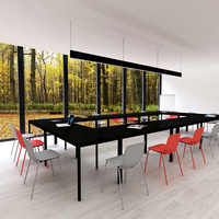Petite table de réunion moderne mini table de réunion foteuil de bureau ergonomique bureau moderne bureau bureau noir