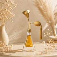 Flacon de Luxe en Verre et Laiton pour SPA, Huiles Essentielles, Alcool, Parfum, Grains de Café – 80ml, 300ml – Présentoir de Fragrances