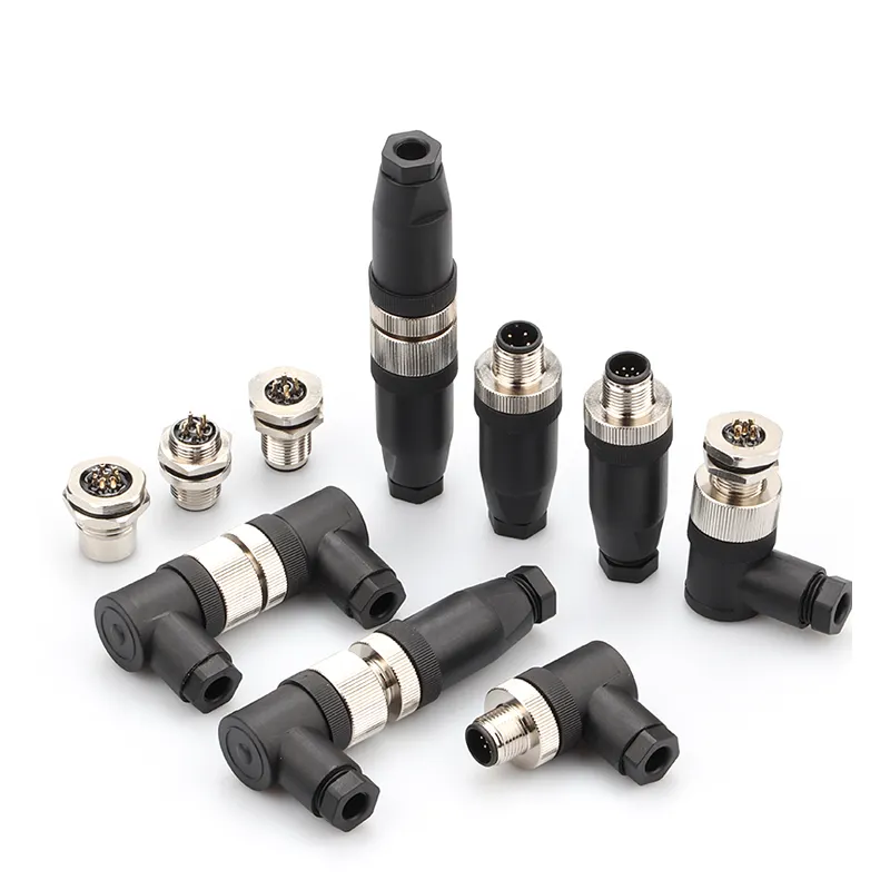 WBO M8 M12 Connector 8mm 12mm locking thread 3 pin Fast Connector Male to Female arrangements for solder cup or PCB