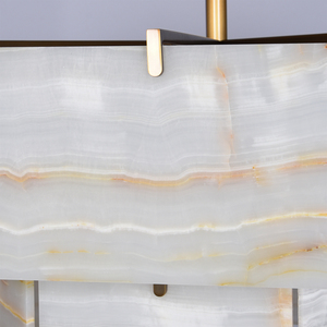 Lámpara Colgante de Lujo con Panel de Jade Natural, Marco de Aleación, Diseño en Niveles, para Sala de Estar, Comedor, Hotel, Villa - Product Image 5