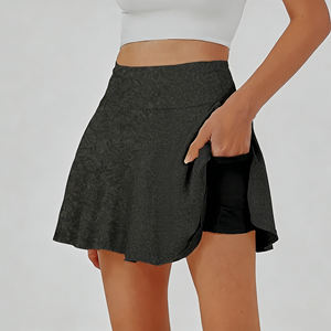 ลดราคาสุดฮอตที่ Temu ชุดกระโปรงเทนนิสเอวสูงทรงบาน 4 ชิ้น สำหรับผู้หญิง มีกระเป๋า ระบายอากาศได้ดี เหมาะสำหรับกีฬากลางแจ้ง - Product Image 6