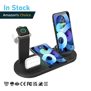 LDNIO Cell Phone Fast Qi Universal Wireless Charger Stand For Iphone Portable Mobile Phone 6 In 1 Wireless Charger Holder Custom