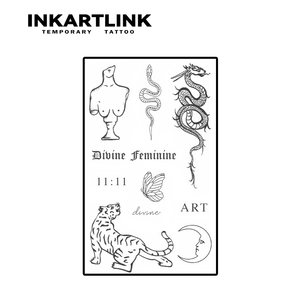 INKARTLINK - <span class=keywords><strong>Pegatinas</strong></span> de Tatuajes Temporales <span class=keywords><strong>para</strong></span> el Cuerpo, Diseño de Dragón Venus, Resistentes al Agua, Ecológicas, Duran 15 Días, Paquete al por Mayor - Product Image 3