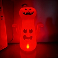 Décorations Gonflables d'Halloween pour l'Extérieur en Promotion : Fantômes et Citrouilles Blanches Adorables avec Lumières LED