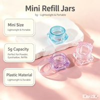 Vente en gros de mini pots ronds vides de 5 g, multicolores, pour poudre/fard à paupières/recharge, emballage cosmétique