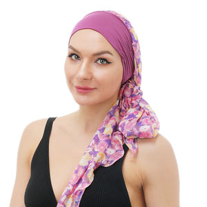 Bandeaux pour femmes musulmanes à <span class=keywords><strong>cheveux</strong></span> longs Chapeaux de <span class=keywords><strong>cancer</strong></span> Bandana en coton extensible Écharpe Turbans - Product Image 5