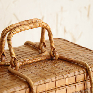 Handmade <b>Bamboo</b> Woven Storage Box Rectangle Living Room Neatening Food <b>Container</b> Single Tier - Product Image 3