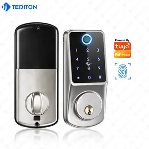 בסיטונאות דלת מנעול אסם דלת-TEDITON חכם דלת מנעול אישית אלחוטי WiFi Keyless מנעול דלת על ידי Tuya אפליקציה קורא קוד כרטיס טביעת אצבע מנעול דלת