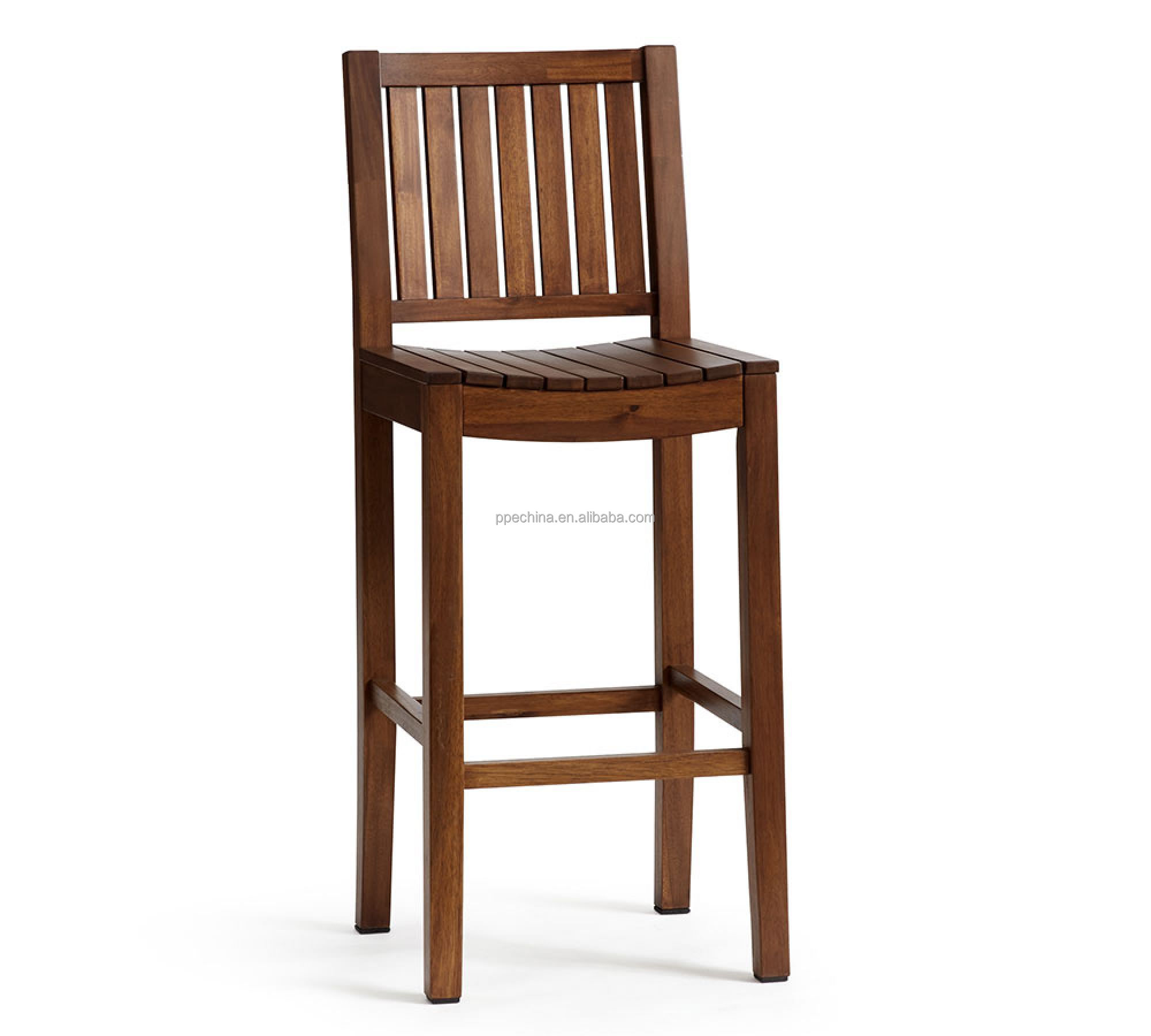 Hot sale pool garden chair wood furniture outdoor home patio solid wood bar chair teak bar stool