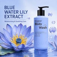 Gel Douche OEM ODM 395ml Parfumé Longue Durée 24H Senteur Séduisante Nénuphar Bleu Hydratant Barrière Cutanée