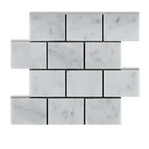 Carrara marble 2"x4" subway brick mosaic tile polished venato carrera