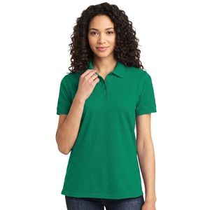 Polo en coton 100% de haute qualité, manches courtes, couleur verte unie, style décontracté, polo de qualité supérieure, vêtements décontractés, t-shirt - Product Image 1