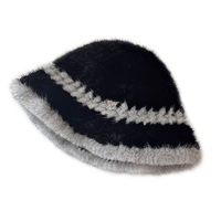 Luxuriöse handgestrickte Nerzfellmütze für Damen, warme Wintermütze für den Außenbereich, vier Jahreszeiten, XZWDSI CX-C-348, 56–58 cm