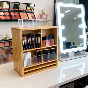 אמנות במבוק אספקת אחסון מארגן עטים צבעוניים עפרונות צבע איפור מברשות איפור נייח - Product Image 3