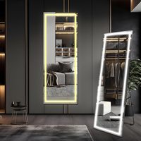 Cermin Kamar Mandi LED Modern Persegi Panjang dengan Lampu, Terpasang di Dinding, untuk Kamar Tidur dan Ruang Ganti