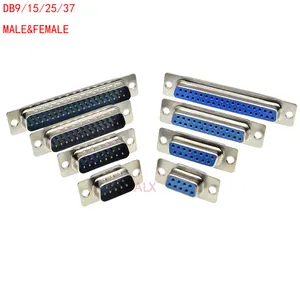 DB9 DB15 DB25 DB37 Hole/Pin Female/Male Blue Welded Connector RS232 serial port socket DB D-SUB adapter 9/15/25/37 pin