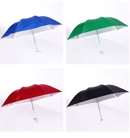 Parapluie pliant à trois sections avec logo personnalisé, revêtement argenté, protection UV, parasol léger et compact, ouverture manuelle, cadeau d'entreprise, exposition, foire