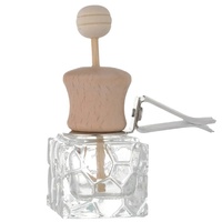 Difusor de Aromaterapia de Vidrio Cuadrado de Alta Calidad para Rejilla de Ventilación de Coche, con Pulverizador y Botella de Perfume, Impresión Serigrafiada