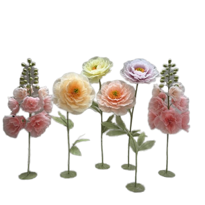 Large 3D <b>Artificial</b> <b>Flowers</b> Silk Organza Paper Floral Art for Mall Display Wedding Scene Handmade Decoration - Product Image 1