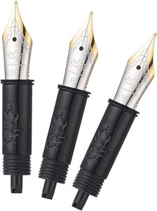Pennini stilografiche Jinhao con sezione nera alimentano pennini oro e argento - Product Image 3