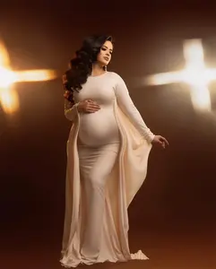 Mujeres Embarazo Sesión <span class=keywords><strong>DE</strong></span> FOTOS <span class=keywords><strong>Vestido</strong></span> informal Elegante Manga <span class=keywords><strong>de</strong></span> murciélago Maternidad Cóctel Bodycon Maxi Largo Sirena Vestidos <span class=keywords><strong>de</strong></span> noche - Product Image 2