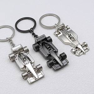 Porte-clés de voiture de course en alliage de zinc 3D personnalisé avec logo, modèle de course miniature, design créatif, porte-clés en métal pour les fans de sport automobile - Product Image 2