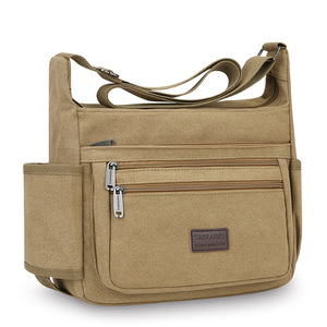 New Fashion Unisex Crossbody <b>Bag</b> Large Capacity Tote with Multiple Pockets <b>Canvas</b> Shoulder Handbag for Daily Use - Product Image 3