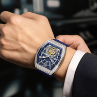 Montre mécanique à remontage automatique pour homme HANBORO, boîtier en acier inoxydable, résistance à l'eau 5 BAR, série magique merveilleuse