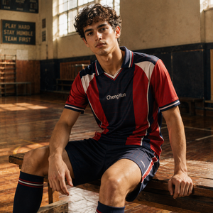 Camiseta <span class=keywords><strong>de</strong></span> Fútbol con Patrón Geométrico, Camiseta <span class=keywords><strong>de</strong></span> Fútbol con Bloques <span class=keywords><strong>de</strong></span> Color Intensos, <span class=keywords><strong>Camisetas</strong></span> Deportivas Retro Personalizadas - Product Image 5
