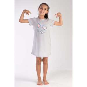 Vestido tipo túnica ovalado de manga corta con cuello para niñas - Product Image 4