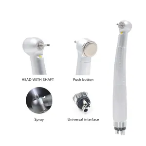 Dental Glasfaser LED Turbine Hoch geschwindigkeit shand stück 4 Wassers pray Schnell kupplung Handstück