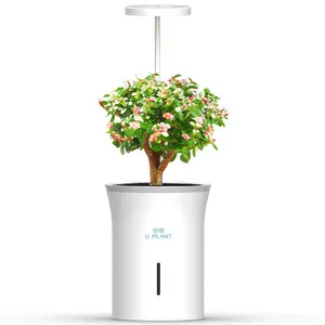 2023 New Technological LED Grow Lights Flower Pots Intelligent Hydroponics Planter Pot Indoor Smart Garden Flower Pot