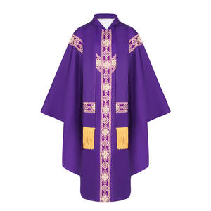 Jubah Pendeta Berkualitas Tinggi, Pakaian Pendeta, Jubah Gereja, Jubah Imam, Jubah Mas, Jubah Bordir dengan Stola - Product Image 5