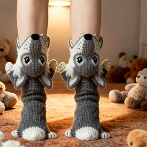 <span class=keywords><strong>Calcetines</strong></span> Divertidos de Lobo 3D, <span class=keywords><strong>Calcetines</strong></span> con Diseño de Mordida de Animal, Ideas Creativas para Regalos de Navidad, <span class=keywords><strong>Calcetines</strong></span> de Ganchillo con Forma de Lobo Gris, Regalo de Cumpleaños - Product Image 2